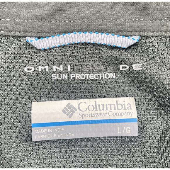 Columbia Omni-Shade Fishing/Hiking Button Front Shirt Men's Green Olive‎ Size L - Picture 5 of 7